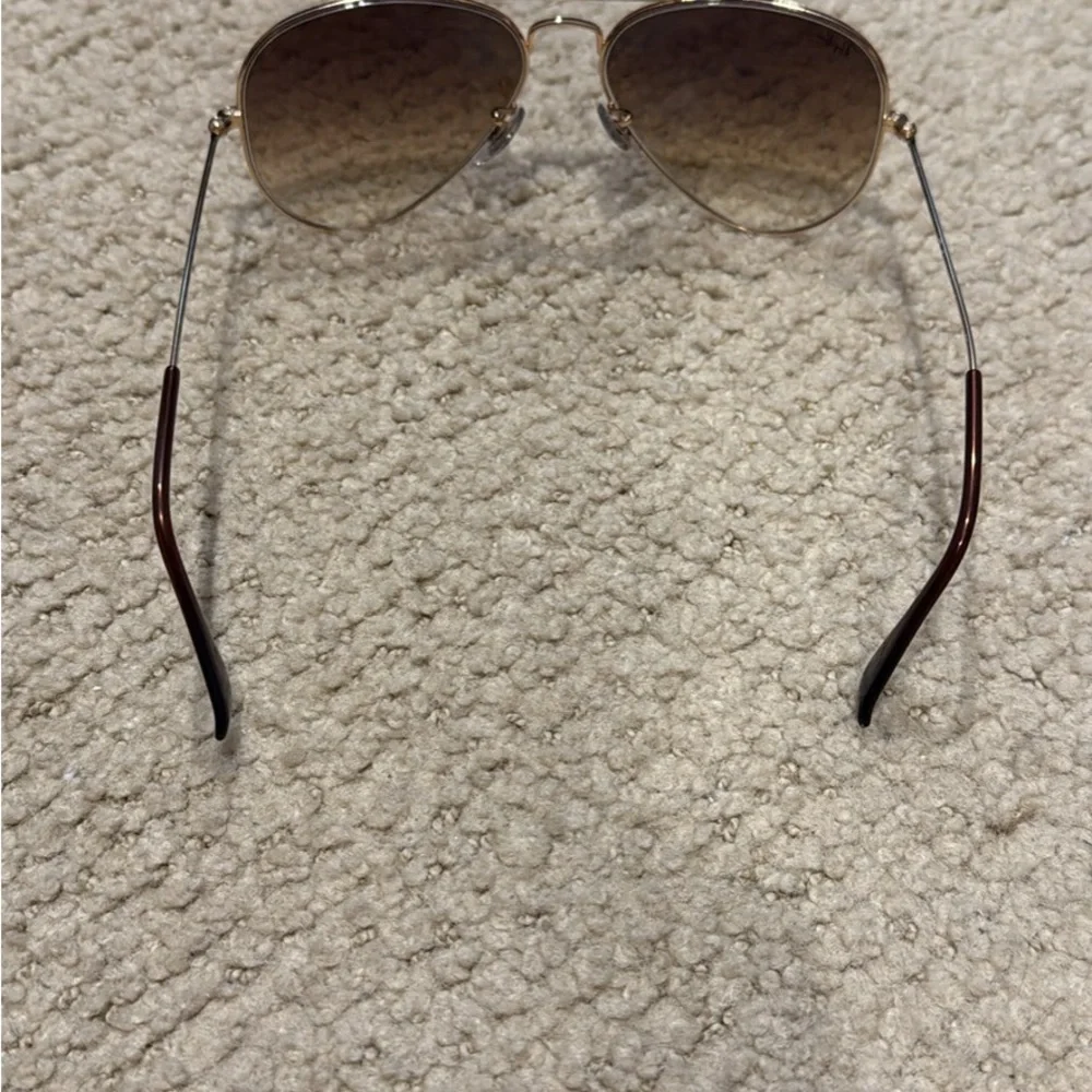 Ray-Ban Gold Aviator Sunglasses with Brown Lenses